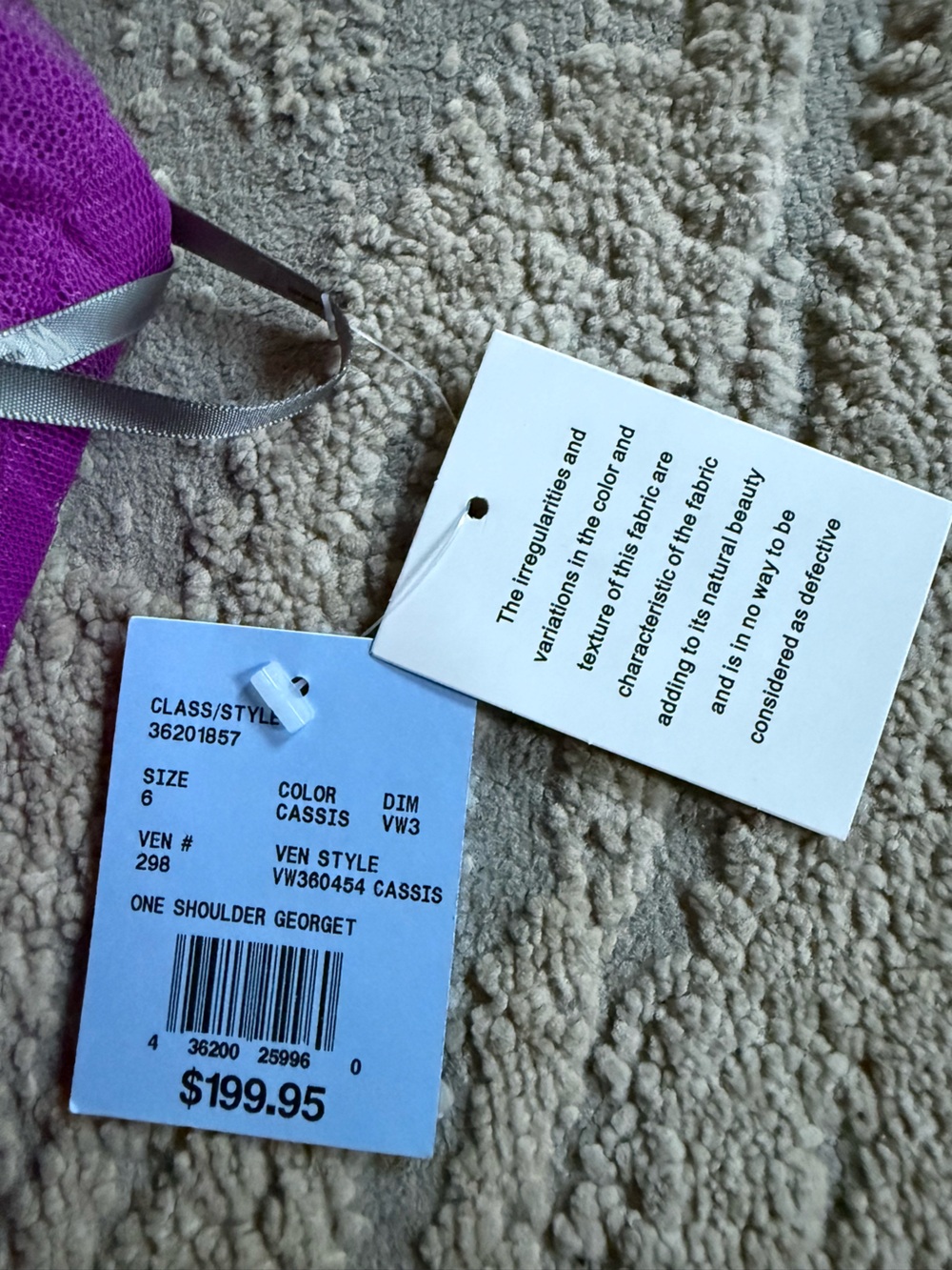 White Vera Wang purple one shoulder bridesmaid wedding guest dress 6 new - Picture 4 of 9